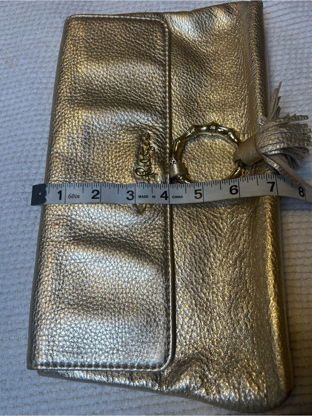 Lilly Pulitzer Gold Metallic Tassel Ring Clutch - Picture 10 of 10